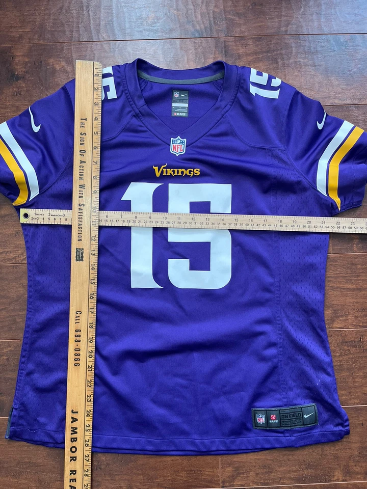 Camiseta Greg Jennings 15 Minnesota Vikings XL púrpura NFL Nike cosida en el campo Foto 4 de 4