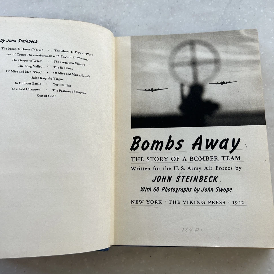 Bombs Away: The Story of a Bomber Team by John Steinbeck 1st Edition / 1942 HC - Image 4 of 4