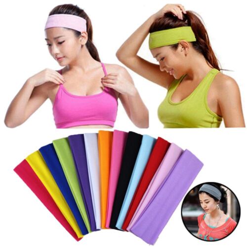 Stretch Ribbon Headwear Yoga Hair Bands Sweat Band Hairband Elastic Headbands - Photo 1 sur 29