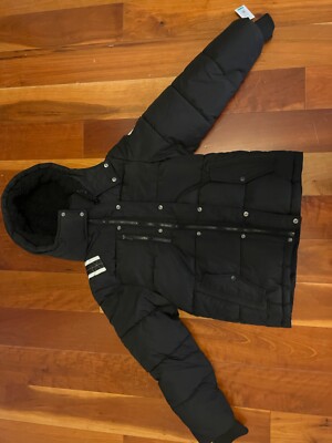 DKNY Black Boys Large Puffer Black Zip Up Ski Winter Jacket New with Tags