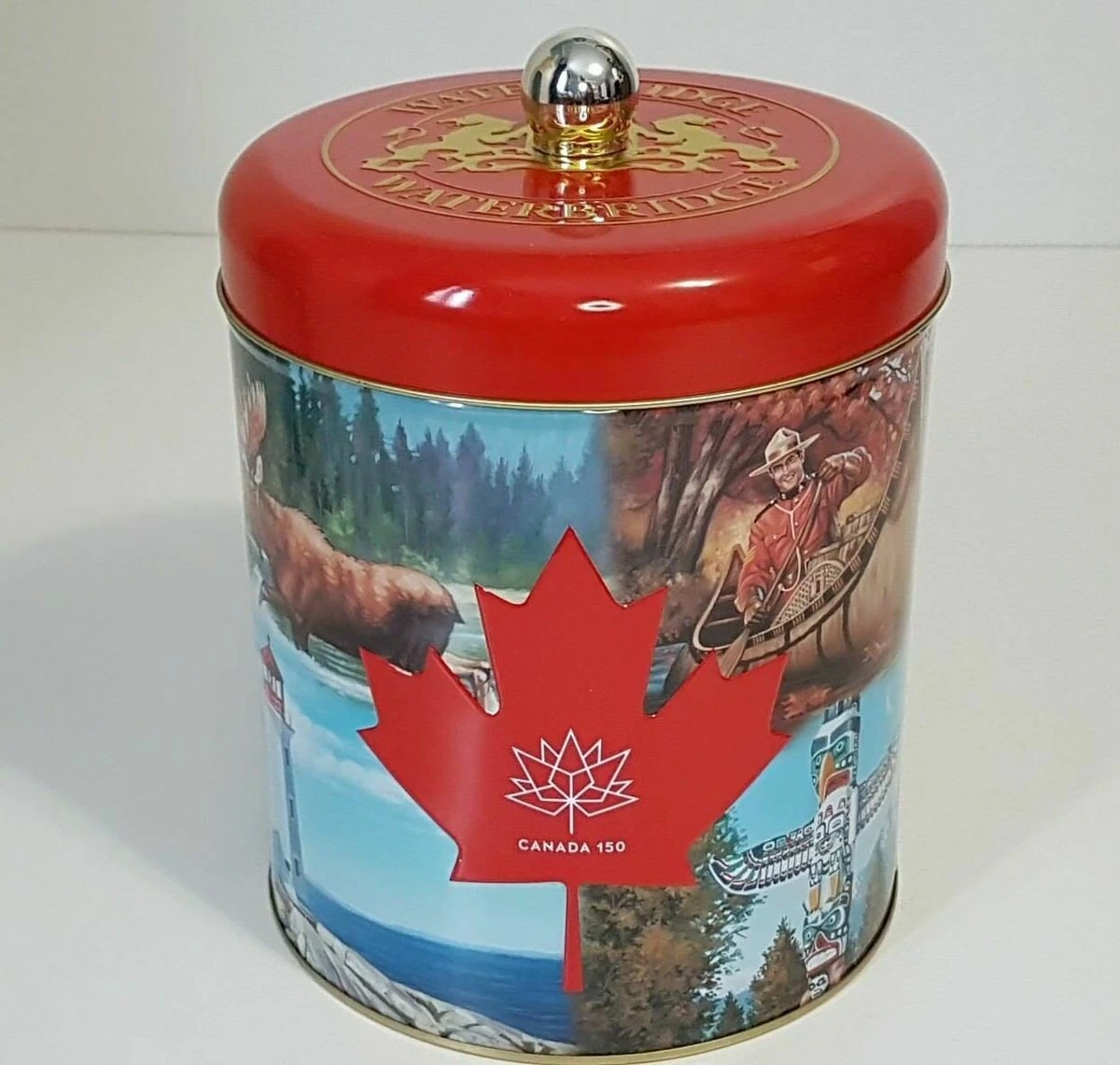 Canada 150 Celebrations Advertising Tin Canister Storage Canadian