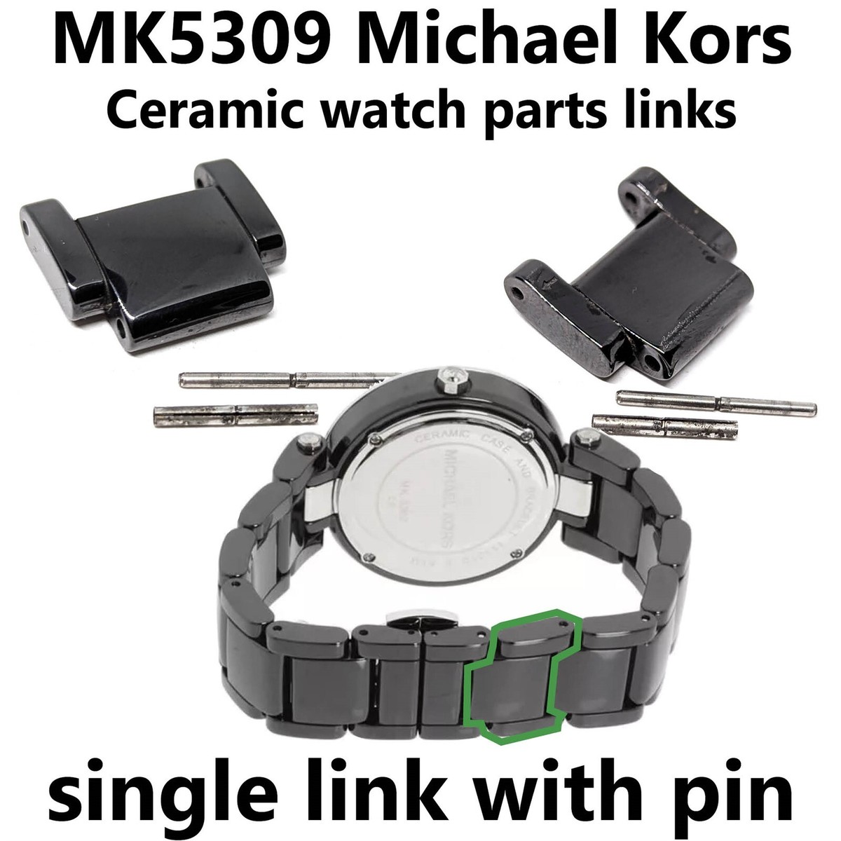 MK5309 Michael Kors black ceramic women's watch band parts | eBay
