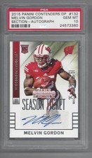 MELVIN GORDON 2015 CONTENDERS DRAFT PICKS SSP AUTO RC 50 OR LESS PSA 10 GEM MINT