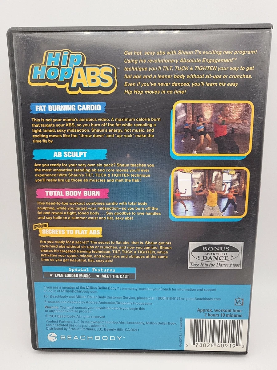 Hip Hop ABS Fat Burning Cardio AB Sculpt Total Body Burn DVD 2 Discs Shaun T