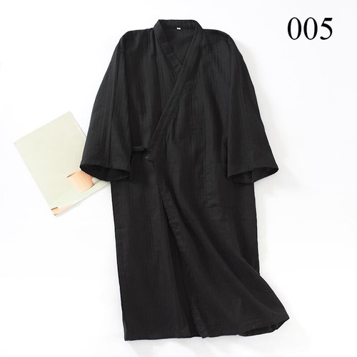 Hommes Kimono Japonais Yukata Pyjama Coton Souple Peignoir Robe de Chambre Neuf - Picture 16 of 22