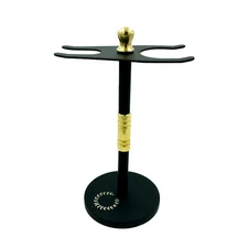 ZEVA PREMIUM QUALITY STAINLESS STEEL SHAVING STAND FOR SAFETY RAZOR & BRUSH 