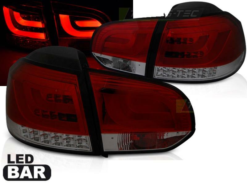 Feux arriere Golf 6 08-12 LED BAR rouge fume pour phare arriere VW