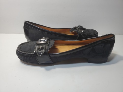 COACH Elkie Women’s Black Leather Slip On Loafers - Size 8B - Picture 6 of 8