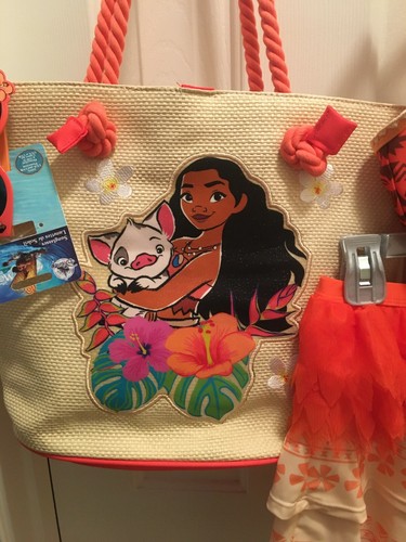 Disney Moana 3 PCS Swim Set Size 9/10 Swim Suit w/ Cover Up-Beach Bag-Sunglasses - Picture 6 of 12