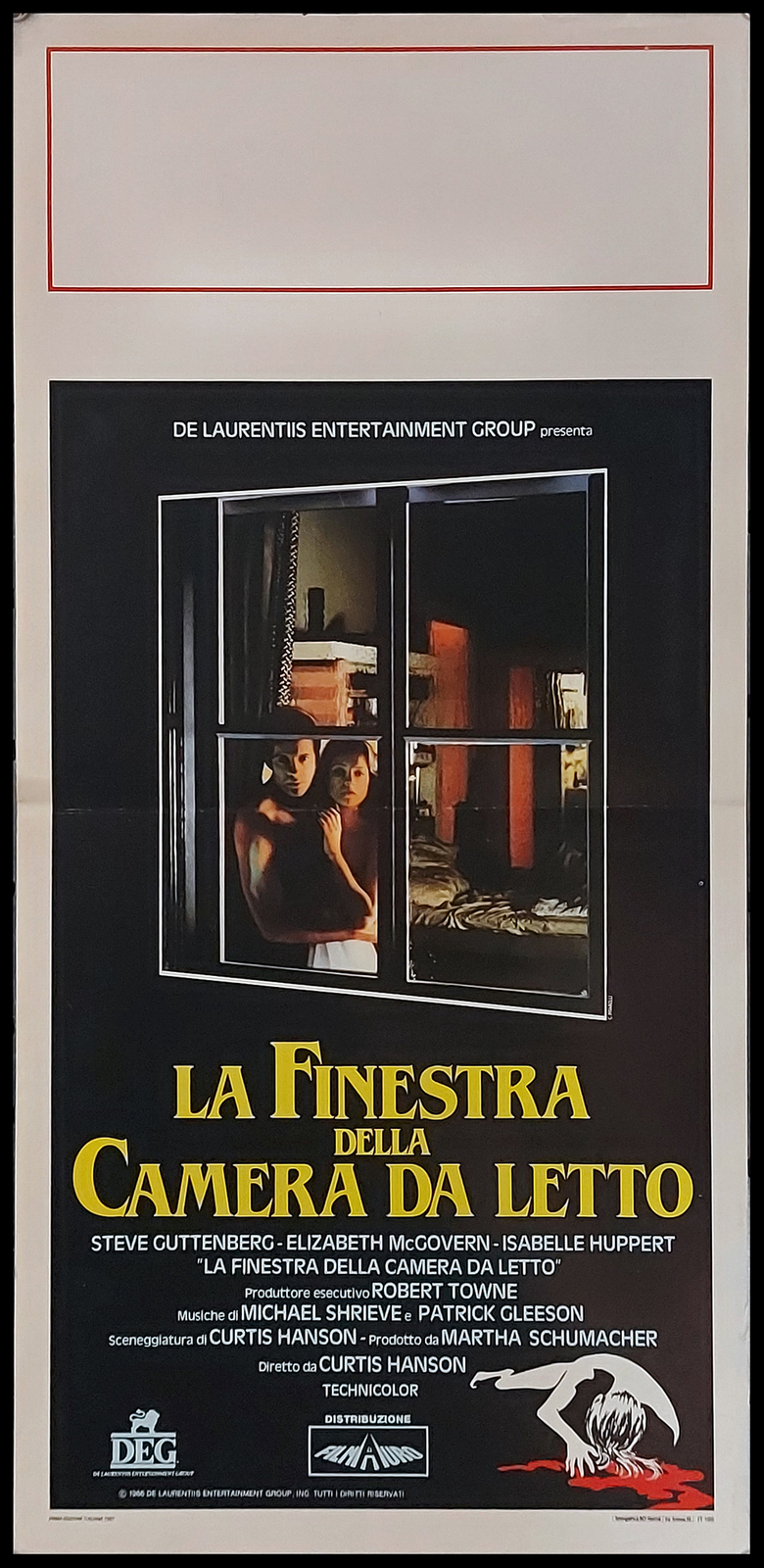 Locandina originale film La finestra della camera da letto (1987) - Regia di Curtis Hanson