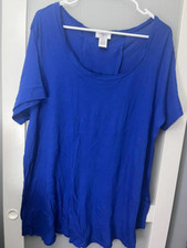 D_Blue Oso 2XCasual Blouse Tied Back