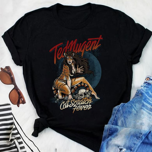 T-shirt TED NUGENT 1977 Tour - Coton épais - Toutes Tailles S à 5XL - Unisexe - Neuf Avec étiquettes