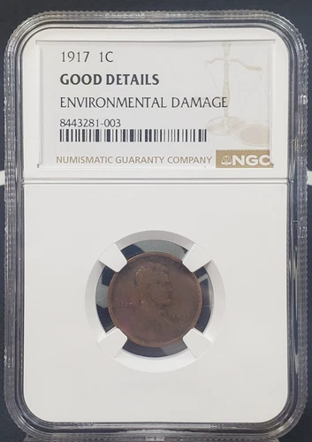 1917-P Lincoln Wheat Penny Cent - NGC Good Details Enviroment *READ DESCRIPTION*