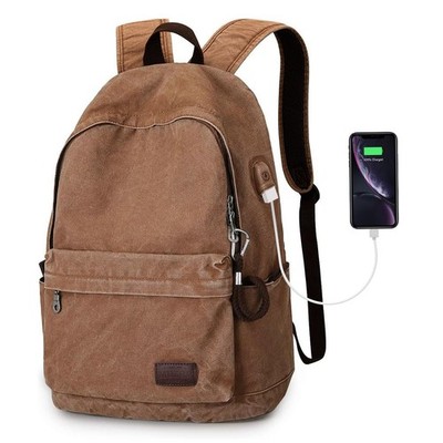 Muzze Canvas Backpack for Women and Men, Lightweight Classic Laptop Backpack ...