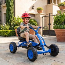 Go Kart for Kid's 4 Wheel Toddler Ride On Pedal Car w/ Steering Handlebars