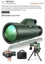 12x56 High Power Monocular Telescope for Adults