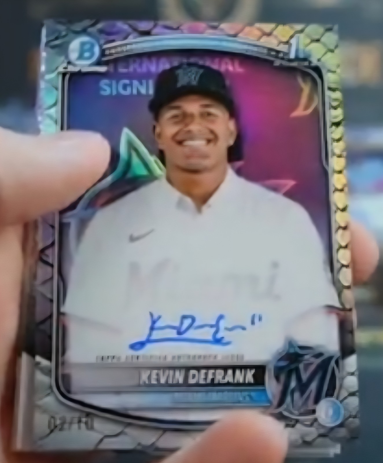2025 Bowman Chrome 1st Kevin Defrank Black Reptillian Refractor Auto 2/10🔥Miami