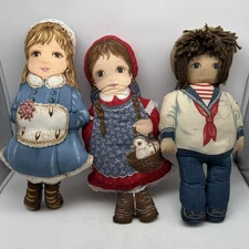 Vtg Rag Dolls Lot Of 3 Vtg Sailor Rag Doll 