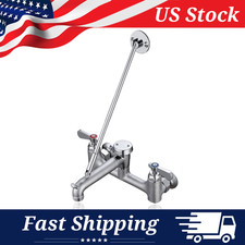Commercial Wall Mount Service Sink Faucet 8 Inch Adjustable Center, Pail Hook