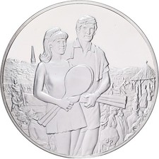 Frankreich, Medaille, Tennis, Centenaire de Wimbledon, 1977, Silber, STGL