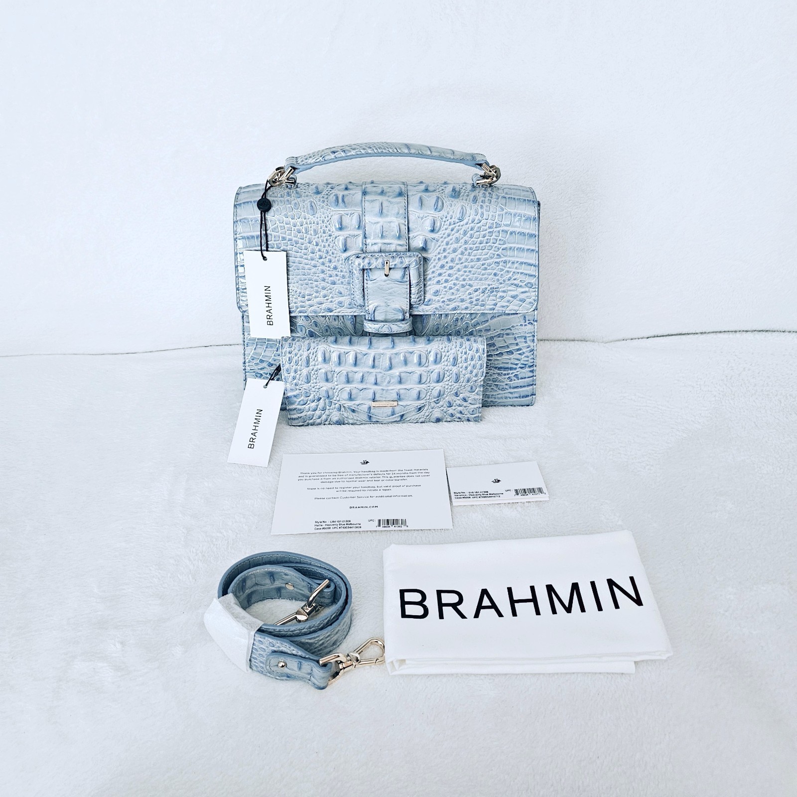 NEW BRAHMIN HEAVENLY BLUE HALLIE W/VERONICA WALLET