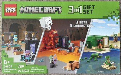 Lego Minecraft Infinite Worlds 3in1 Gift Set 66807 New/Sealed 9 Character 789pcs