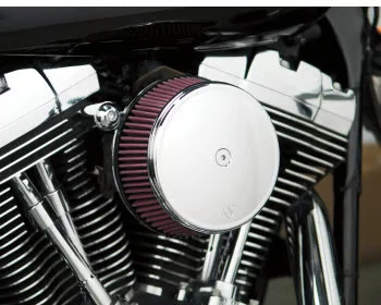 Kit de filtro de aire Arlen Ness Billet Sucker etapa I con cubierta de acero - cromo liso Foto 2 de 4