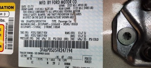 Passenger Side View Mirror Power With Turn Signal Fits 15-17 FUSION 4162260