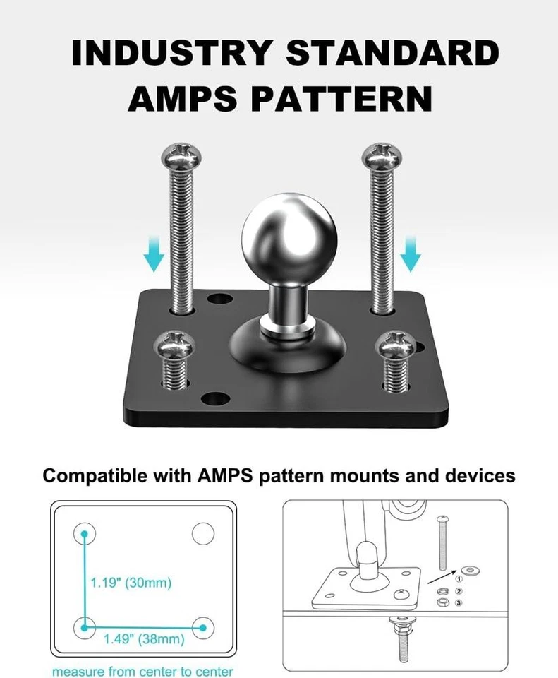 Security Car Tablet Mount, Industrial Heavy Duty iPad Holder w/Lock & Key, 360° - image 4 of 4