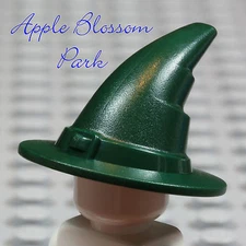 NEW Lego Minifig DARK GREEN WIZARD HAT Castle Kingdom Sorcerer Witch Head Gear