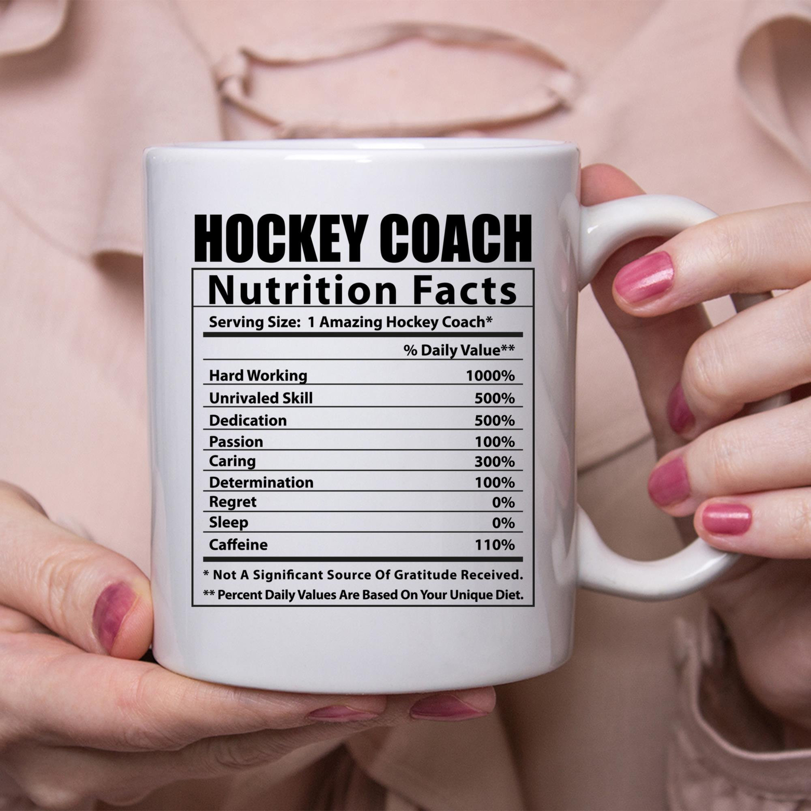Funny Hockey Coach Nutritional Facts White Coffee Mug