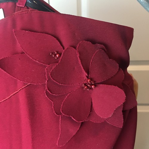 Abito da sera floreale Sachin & Babi Margaux senza spalline taffeta impreziosito taglia 12 - Foto 5 di 13