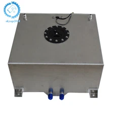 60 L Polished Aluminum Racing Drift Fuel Cell Tank & level Sender 15 Gallon