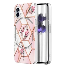 IMD Floral Marble Case for Nothing Phone 1 Shockproof Defender Fundas Capa Cover