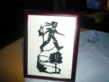 Scherenschnitt  - Motiv : Siebenmeilenstiefel - Handarbeit