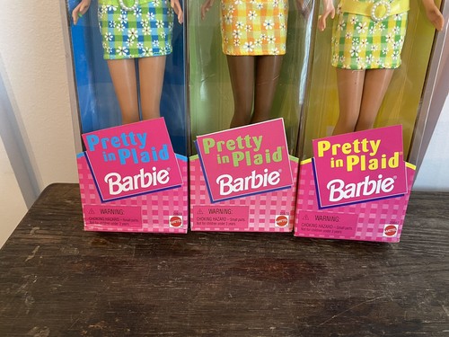 NEW Barbie Pretty In Plaid Dolls (1998, Lot of 3) NOS Blonde Red Black FREE SHIP - Picture 5 of 9