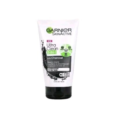 Garnier SkinActive Ultra Clean Charcoal 3 in 1 Face Wash, Scrub and Mask