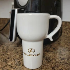 Vintage JM LEXUS White Tumbler Coffee Mug Travel Master ASI 63940 6.5" 