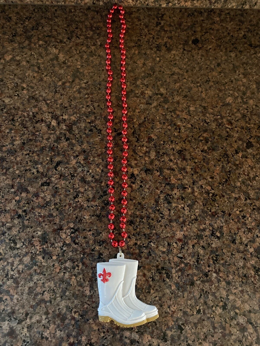 CLASSIC CAJUN WHITE SHRIMP BOOTS W FLEUR DE LIS NEW ORLEANS MARDI