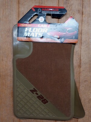 Vtg Plasticolor NOS Chevrolet Camaro Z28 Brown Rubber & Carpet Floor Mats MK12