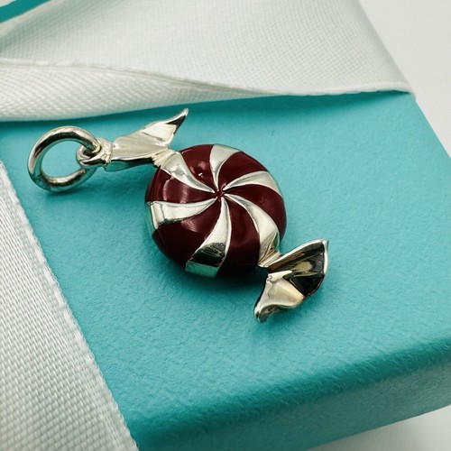 RARE Tiffany & Co. Red Enamel Bon Bon Candy Charm Pendant with Packaging