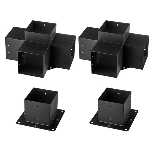 VEVOR 6''x6'' Pergola Bracket Kit inner 5.6x5.6 4-Way Woodworks DIY Post 4 pcs - Picture 10 of 12