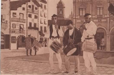 AK Die Tambourinos nach einem Aquarell von J. Le Tanneur.