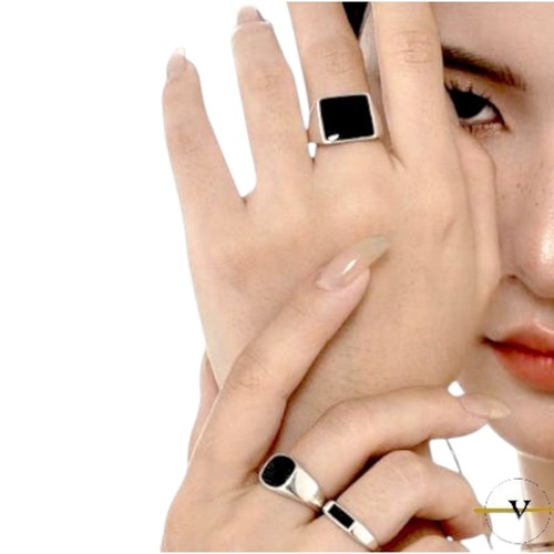 ANELLO DONNA CHEVALIER IN ARGENTO 925 E PIETRA OPALE NERA VINCENT PAUL - Foto 4 di 7