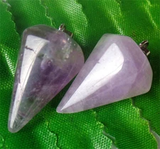 2Pcs 22x14mm Natural Purple Amethyst Hexagonal Pendulum Pendant Bead BQ64467