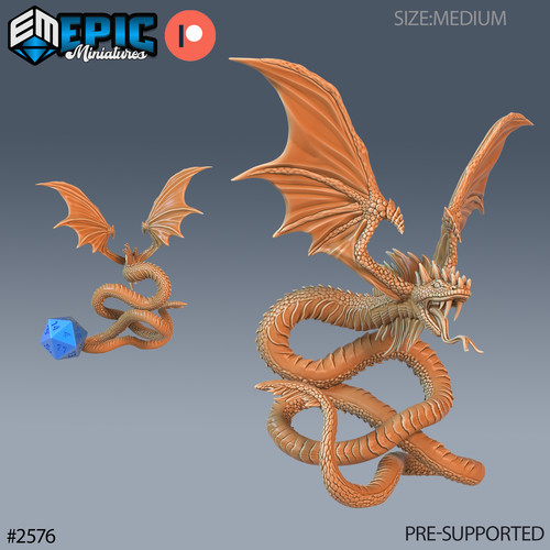 Flying Snake, Dungeons and Dragon Miniature, D&D Fantasy Wargaming escala 28 mm - Imagen 3 de 5