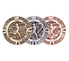 60mm Moulded Dance Medals & Ribbons Gold Silver & Bronze + Optional Engraving
