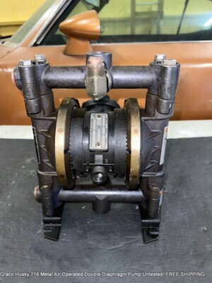 #ad Graco Husky 716 Metal Air Operated Double Diaphragm Pump Untested FREE SHIPPING $280.00