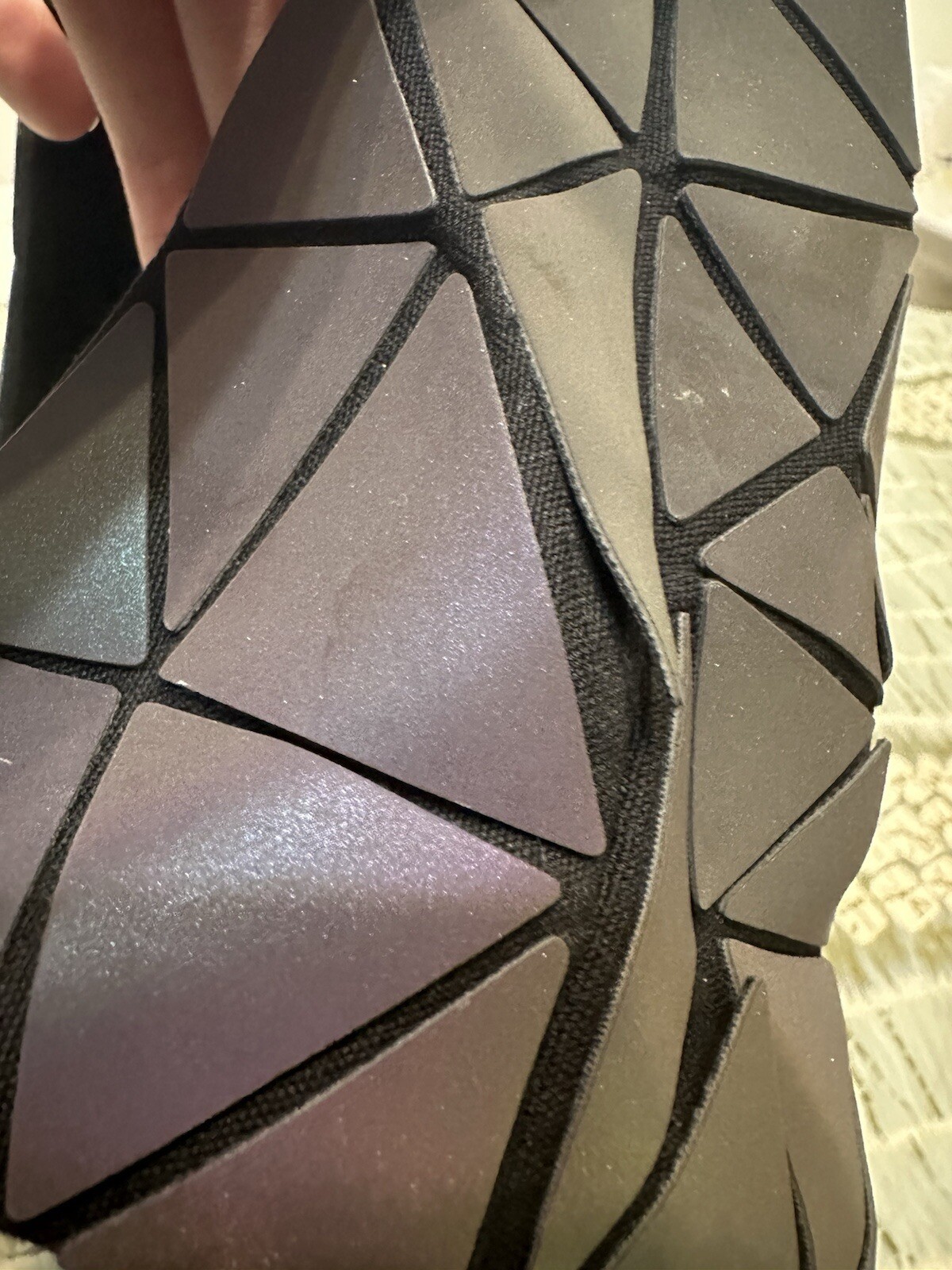 Geometric Luminous Backpack Bag Holographic Reflective Multicolor image 9