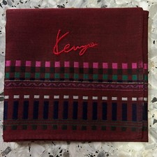 MAN JAPAN HANKY RED GEOMETRICS STRIPED CLASSIC COTTON POCKET ART SQUARE 18" KZ3
